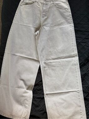 ASOS Relaxed Wide Leg Jeans in Light Gray